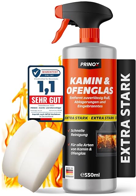 Flacone spray Prinox da cinquecentocinquanta millilitri di pulitore per vetro di stufa con testa a grilletto